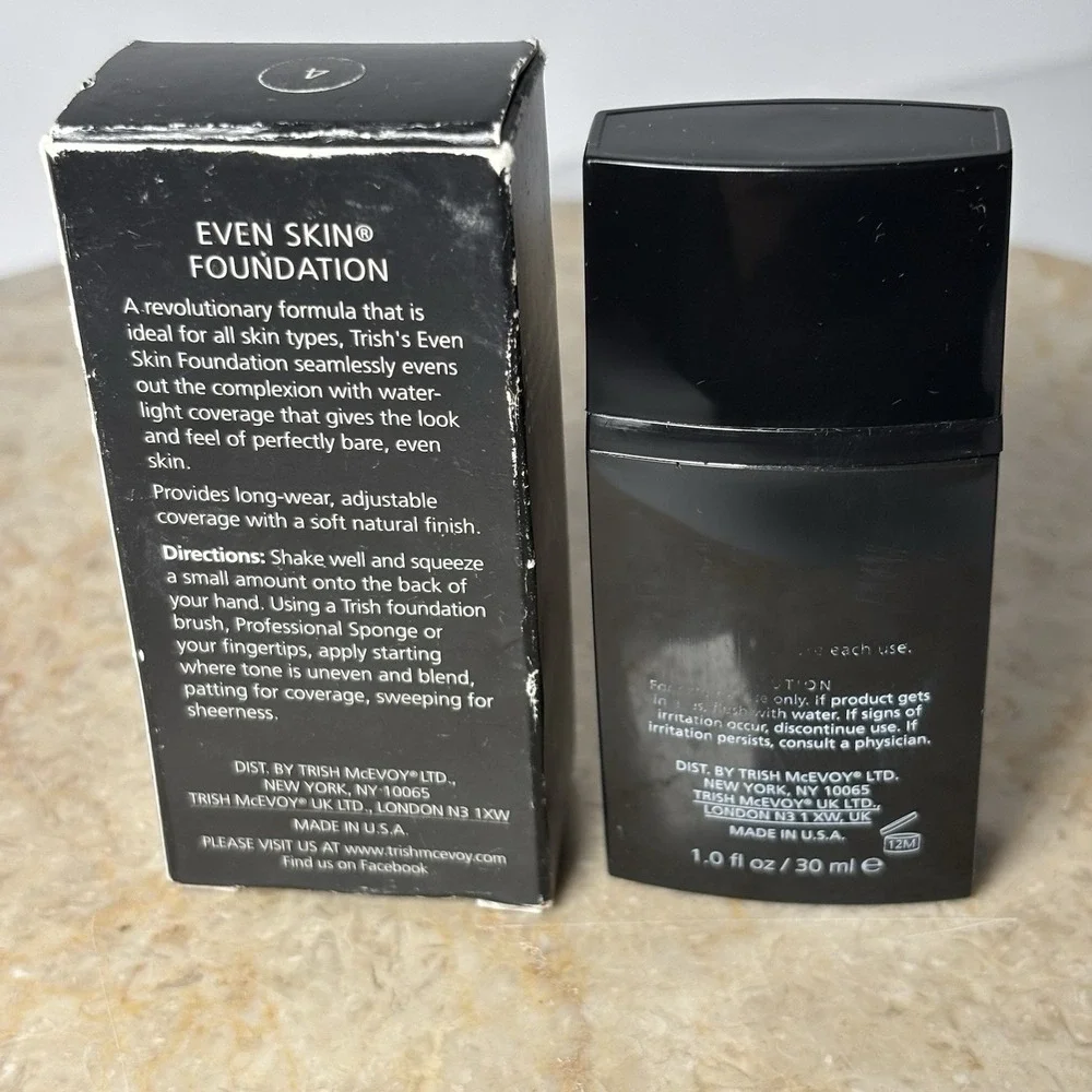 Trish McEvoy Even Skin Foundation Shade 4 1.0 fl oz Rare Discontinued Box Wear‎
